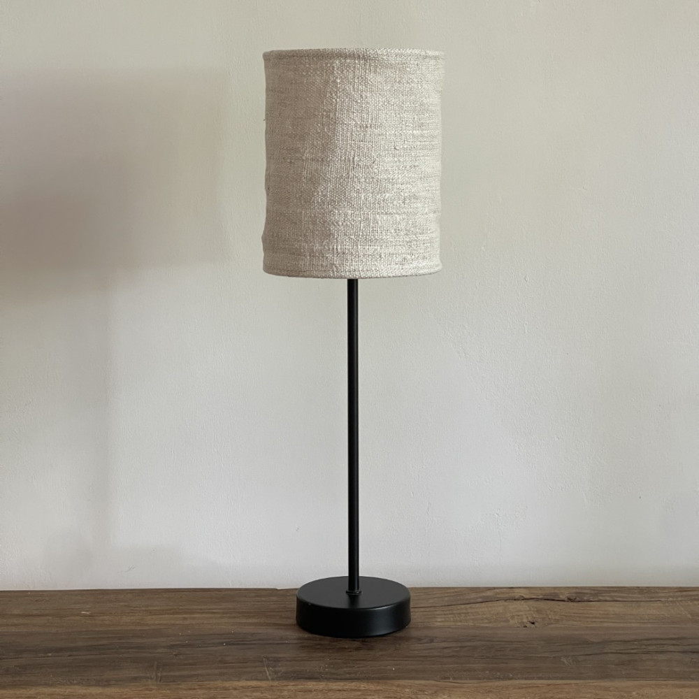 Abat-jour en chanvre ancien - Ø 15 cm x H 18 cm, fabrication française