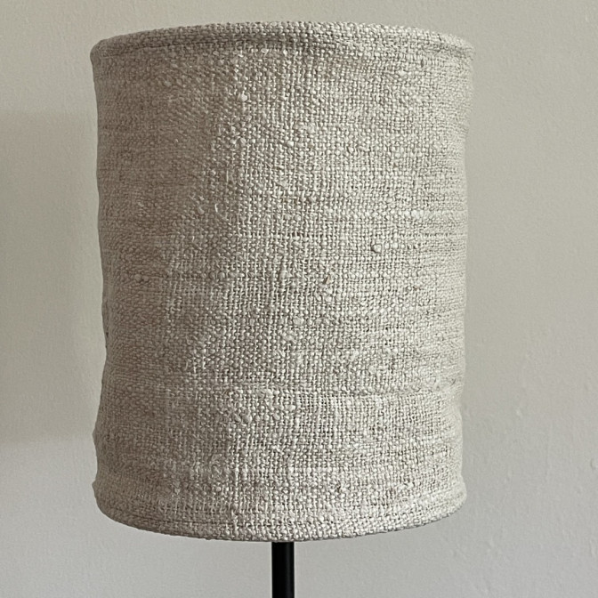 Abat-jour en chanvre ancien - Ø 15 cm x H 18 cm, fabrication française