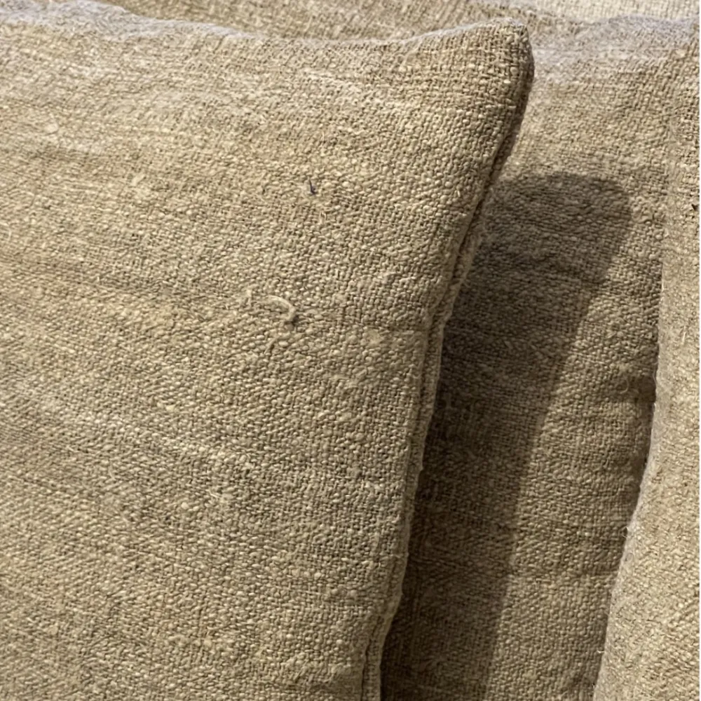 Coussin chanvre ancien très rustique ficelle
