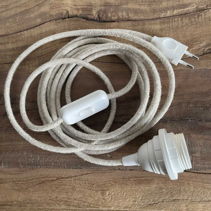 Système électrique câble textile avec interrupteur - Luminaire