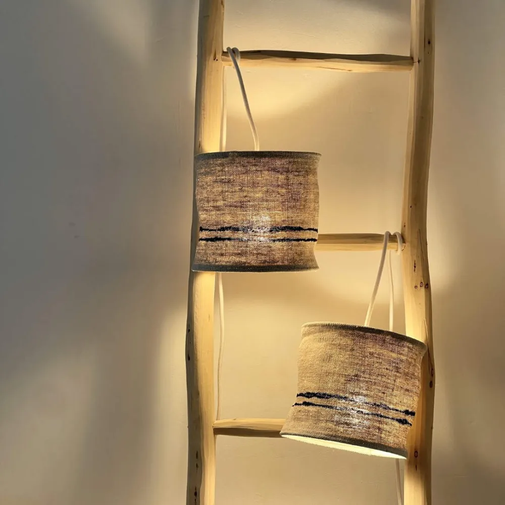 Suspension en chanvre ancien - Ø 20 cm x H 18 cm, fabrication française