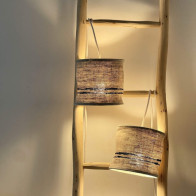 Suspension en chanvre ancien - Ø 20 cm x H 18 cm, fabrication française