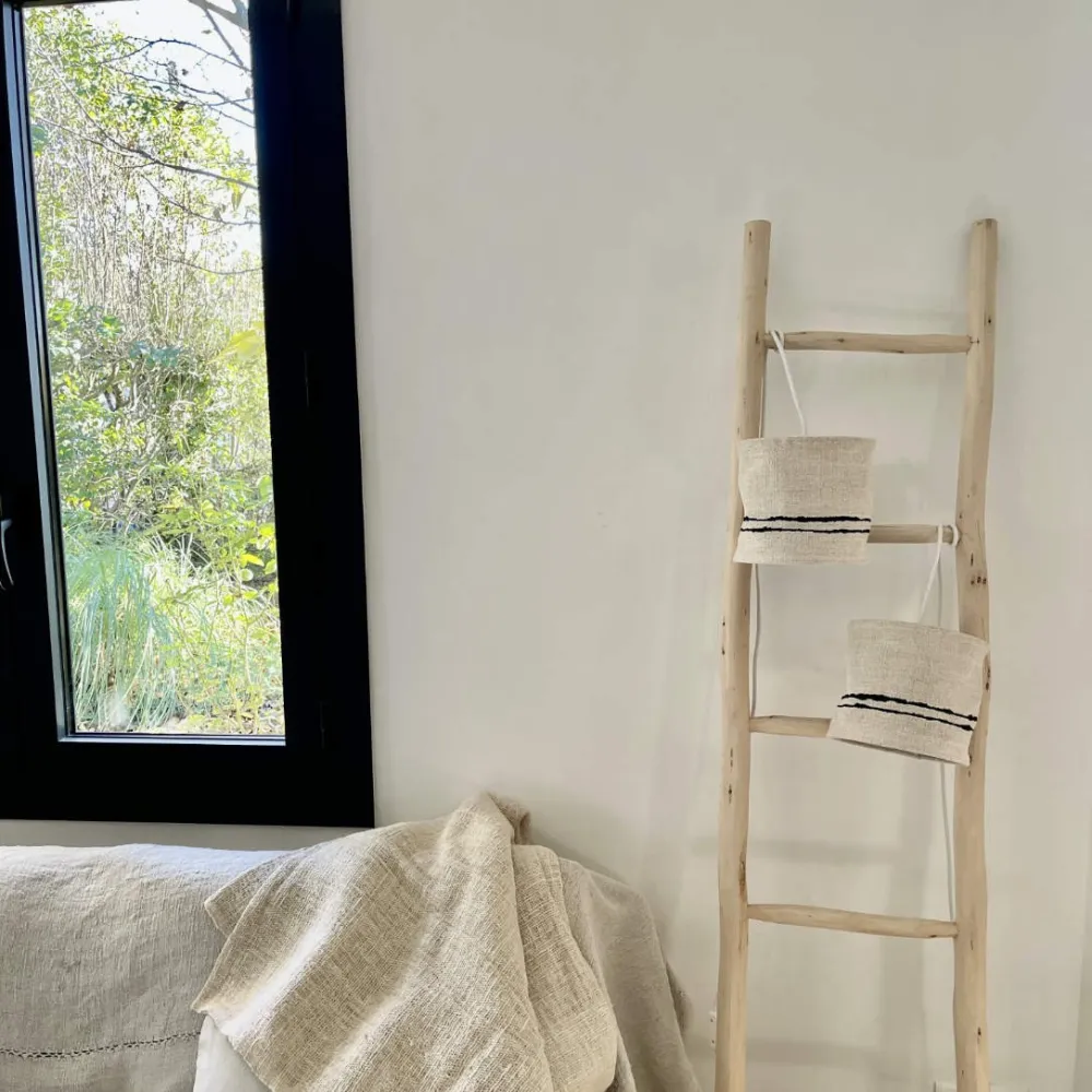 Suspension en chanvre ancien - Ø 20 cm x H 18 cm, fabrication française