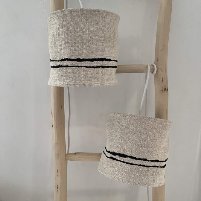 Suspension en chanvre ancien - Ø 20 cm x H 18 cm, fabrication française