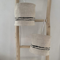 Suspension en chanvre ancien - Ø 20 cm x H 18 cm, fabrication française