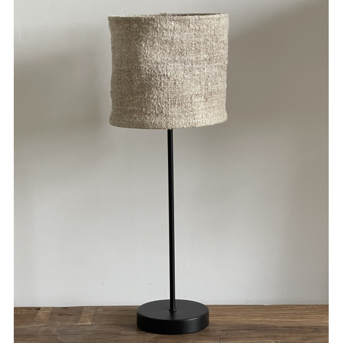 Abat-jour en chanvre ancien - Ø 20 cm x H 18 cm, fabrication française