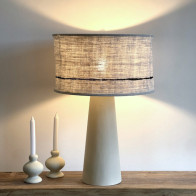 Abat-jour en chanvre ancien - diam 45 cm x H 24 cm, fabrication française