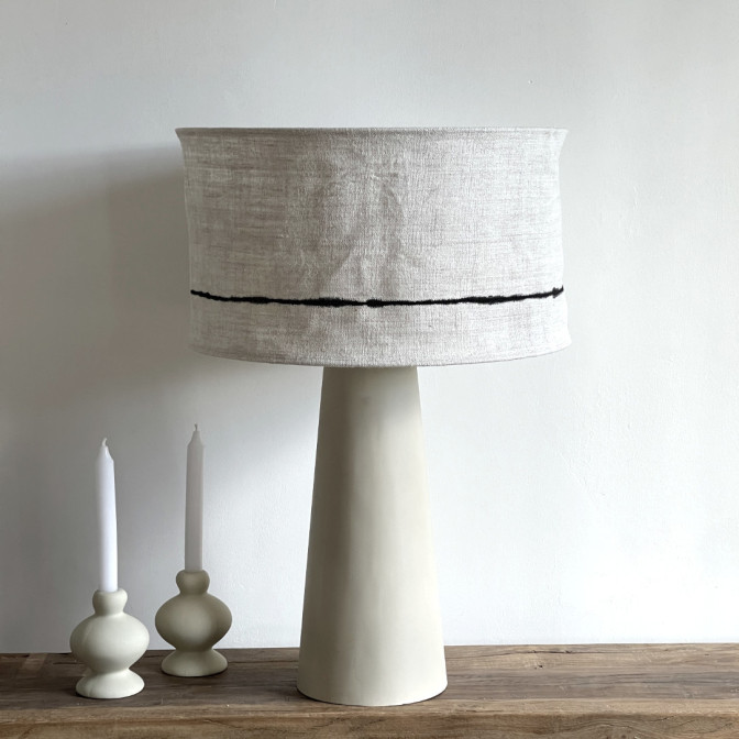 Abat-jour en chanvre ancien - diam 45 cm x H 24 cm, fabrication française