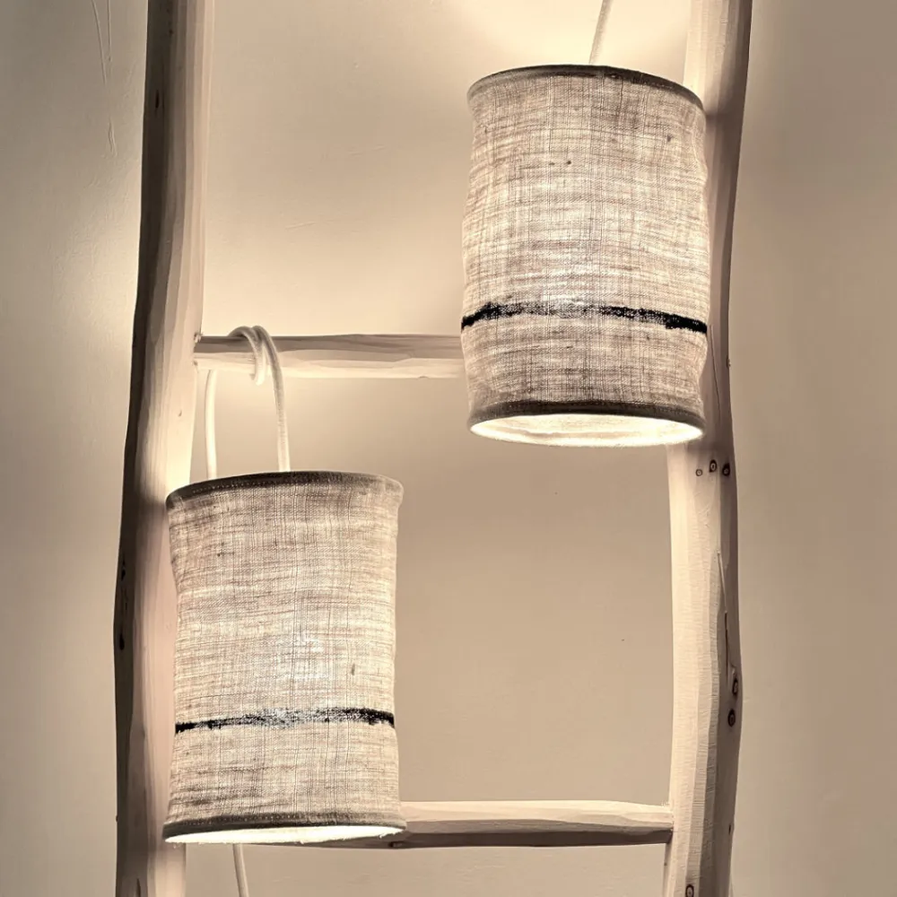 Suspension en chanvre ancien - Ø 15 cm x H 22 cm, fabrication française