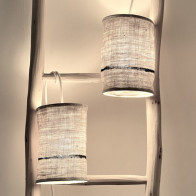 Suspension en chanvre ancien - Ø 15 cm x H 22 cm, fabrication française