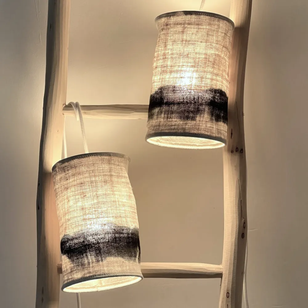 Suspension en chanvre ancien - Diamètre 15 cm x Hauteur 24 cm