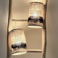 Suspension en chanvre ancien - Diamètre 15 cm x Hauteur 24 cm