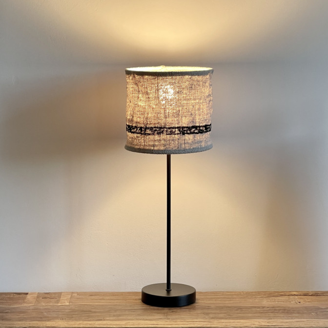 Abat-jour en chanvre ancien - Diamètre 20 cm x Hauteur 18 cm