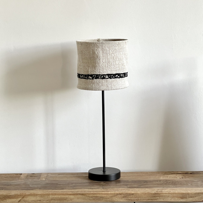 Abat-jour en chanvre ancien - Diamètre 20 cm x Hauteur 18 cm