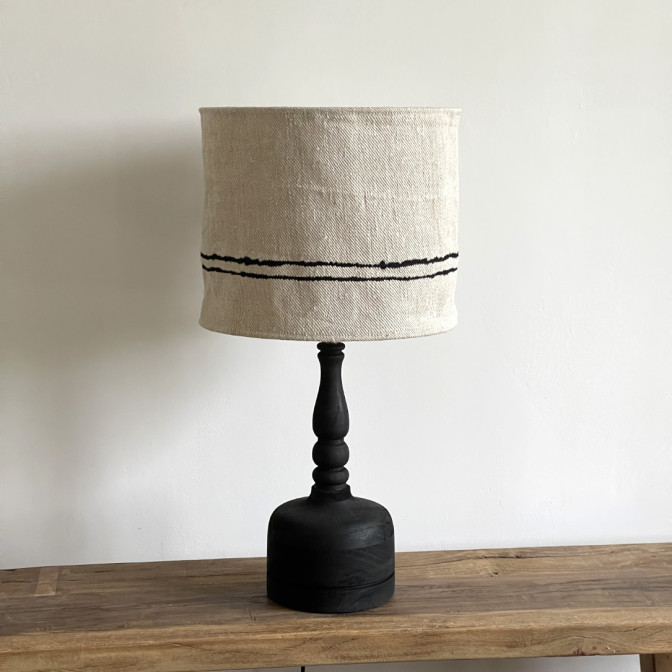 Abat-jour en chanvre ancien - Diamètre 30 cm x Hauteur 26 cm