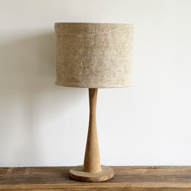 Abat-jour en chanvre ancien - Diamètre 35 cm x Hauteur 26 cm