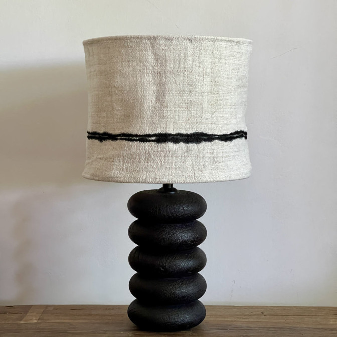 Abat-jour en chanvre ancien - Diamètre 25 cm x Hauteur 20 cm