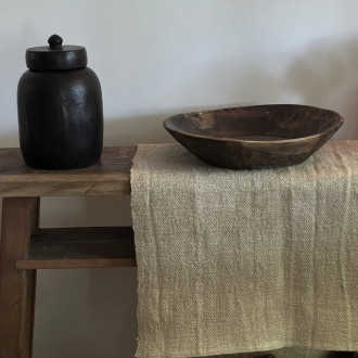 Chemin de table en chanvre ancien - 55 x 150 cm