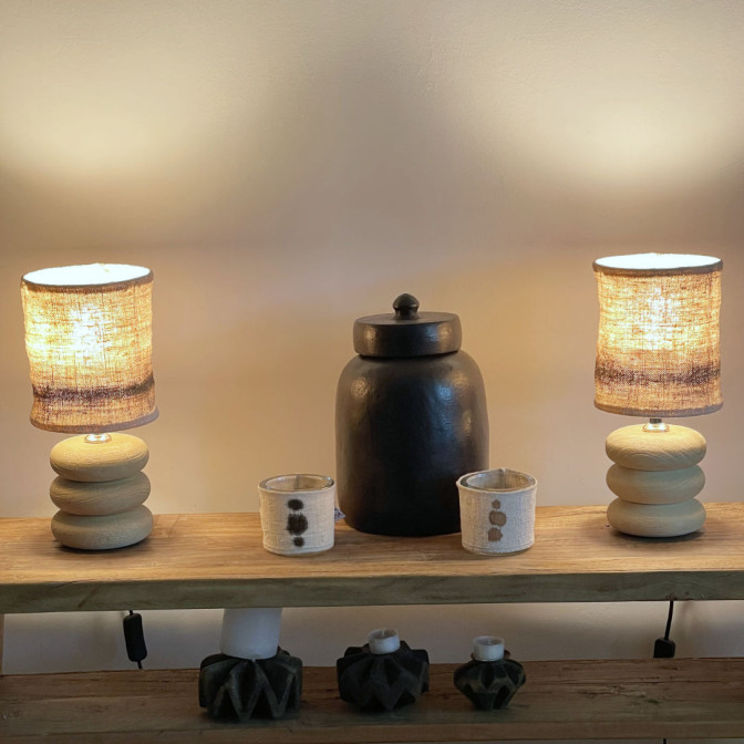 Abat-jour pour pied de lampe - Diamètre 15 cm x Hauteur 18 cm
