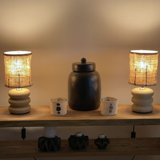 Abat-jour pour pied de lampe - Diamètre 15 cm x Hauteur 18 cm
