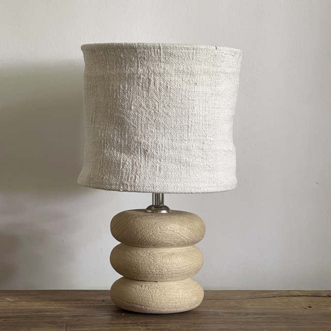 Abat-jour en chanvre ancien - Diamètre 20 cm x Hauteur 18 cm