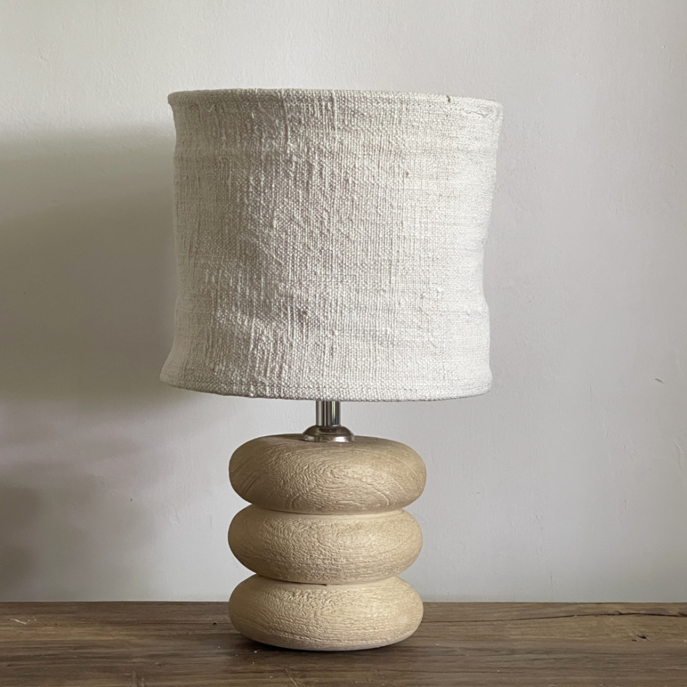 Abat-jour en chanvre ancien - Diamètre 20 cm x Hauteur 18 cm