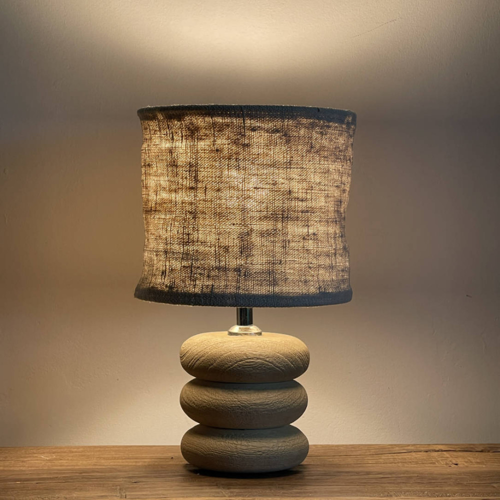 Abat-jour en chanvre ancien - Diamètre 20 cm x Hauteur 18 cm