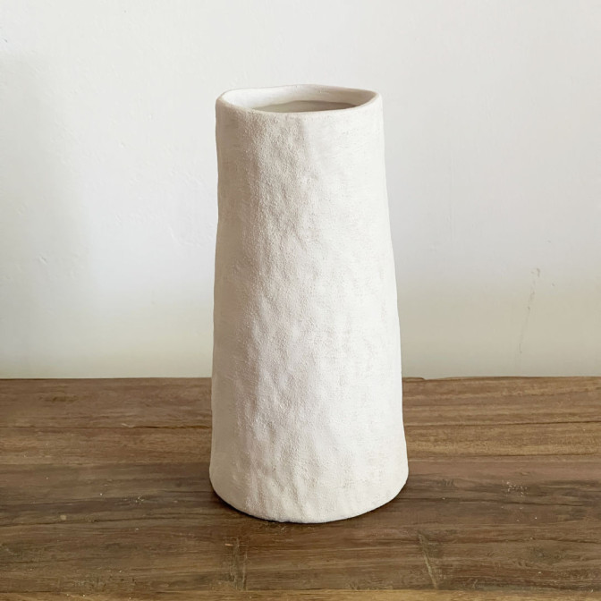 Vase terre cuite blanche
