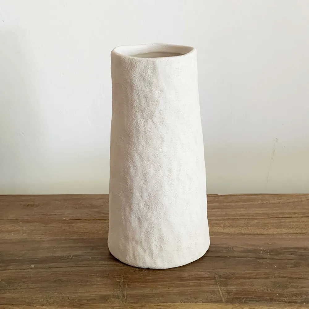 Vase terre cuite blanche
