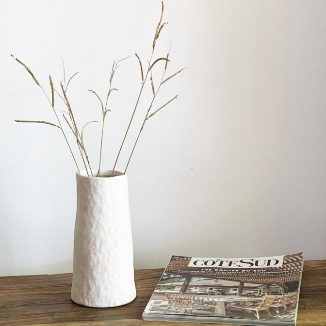 Vase terre cuite blanche