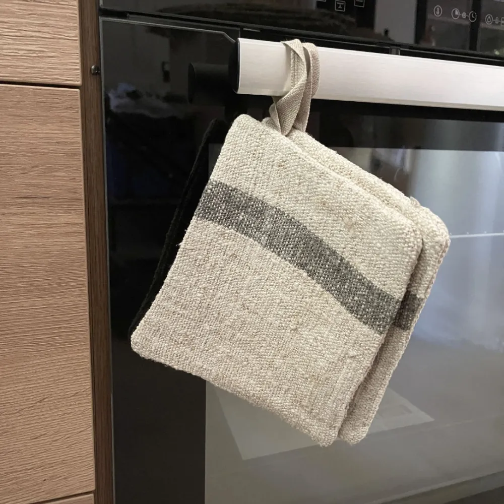 Manique en chanvre ancien rustique – 15 x 18 cm