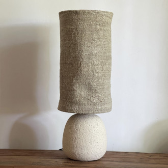 Abat-jour en chanvre ancien diamètre 20cm hauteur 35cm