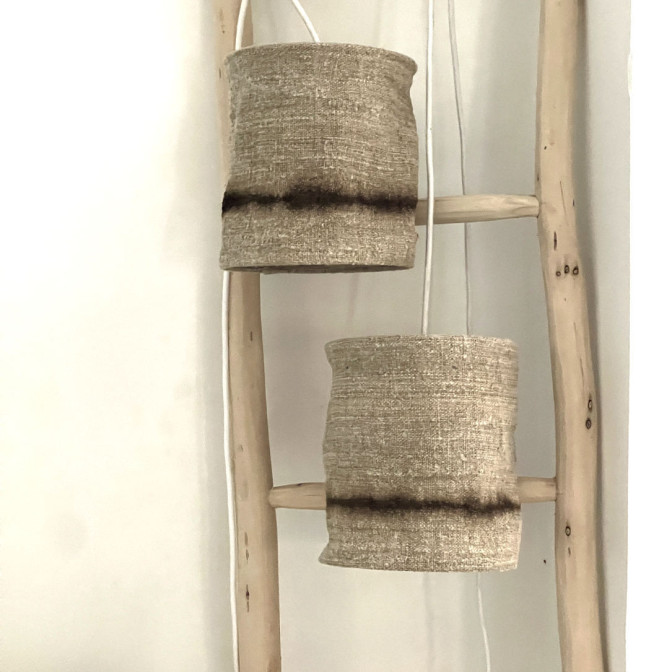 Abat-jour pour suspension en chanvre ancien 