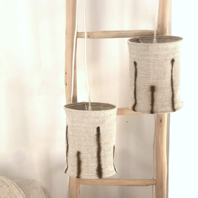 Abat-jour pour suspension en chanvre ancien 