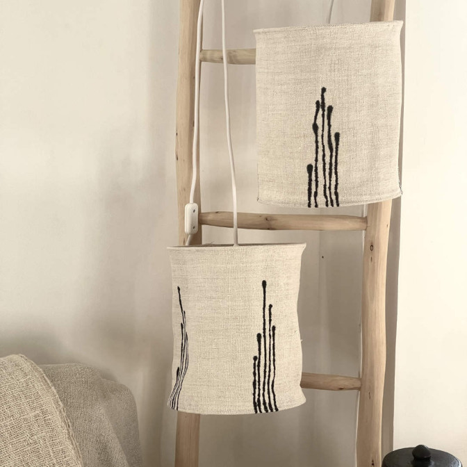 abat-jour pour suspension chanvre ancien