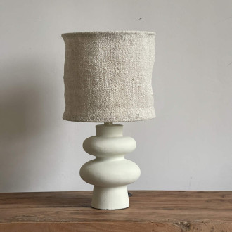 Abat-jour chanvre ancien pour pied de lampe