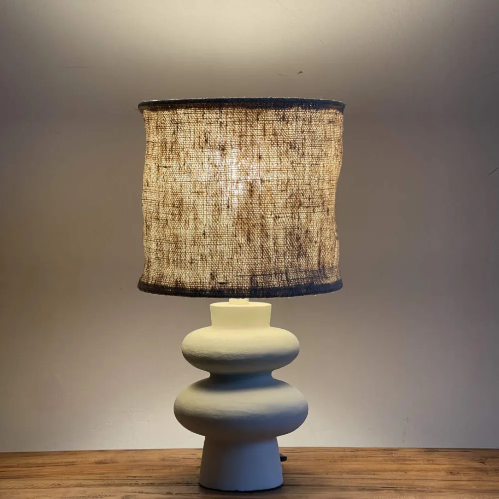 Abat-jour chanvre ancien pour pied de lampe