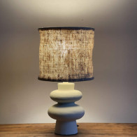 Abat-jour chanvre ancien pour pied de lampe