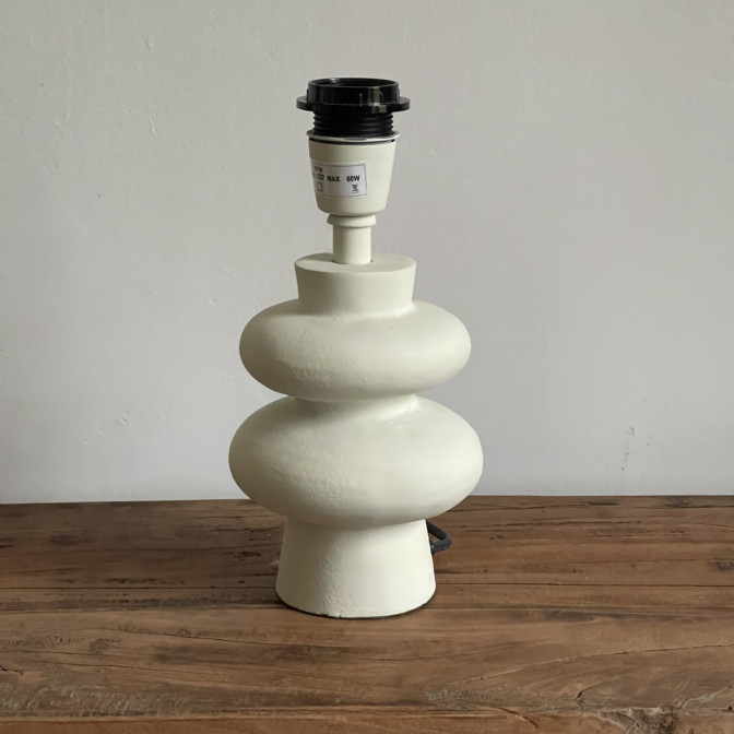 Pied de lampe céramique blanc craie