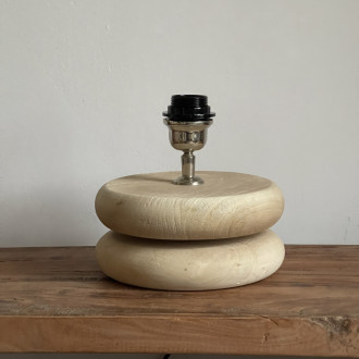 Pied de lampe bois naturel rond