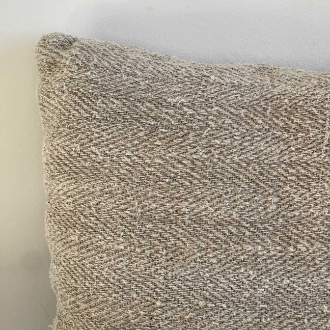 Coussin chanvre ancien très rustique ficelle