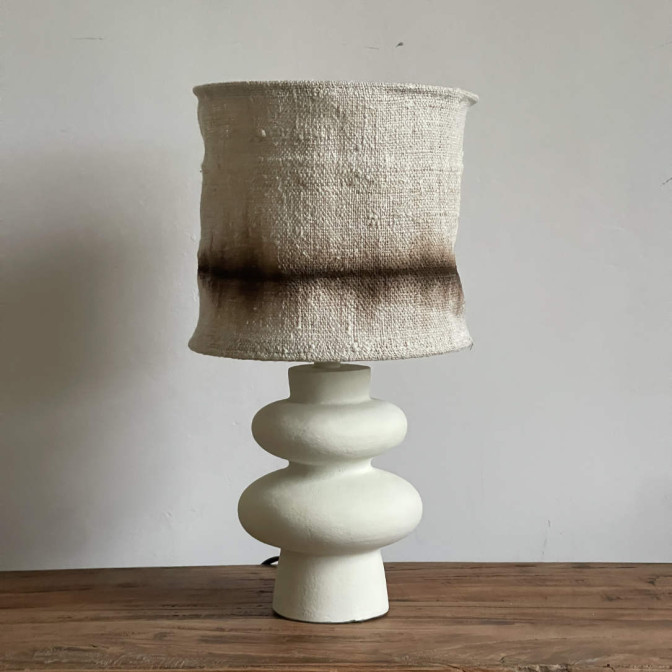 Abat-jour chanvre ancien pour pied de lampe