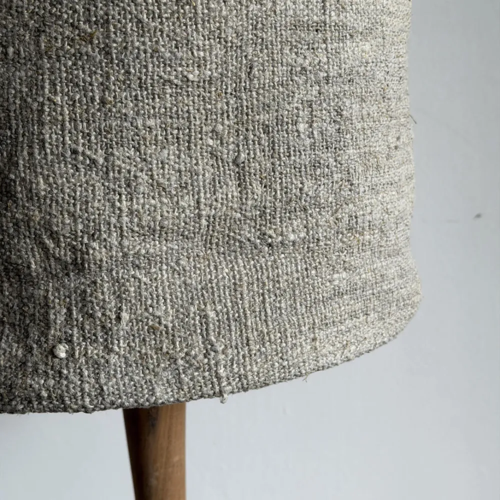 Abat-jour en chanvre ancien pour pied de lampe