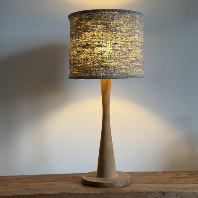 Abat-jour en chanvre ancien pour pied de lampe