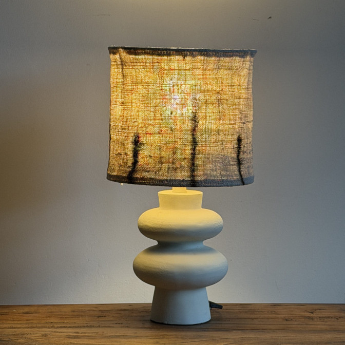 abat-jour en chanvre ancien diamètre 20cm