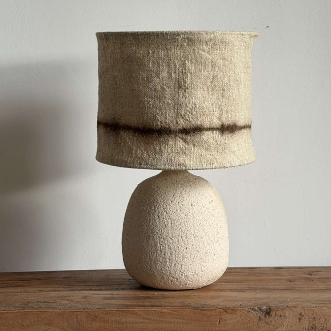 Abat-jour en chanvre ancien - Diamètre 25 cm x Hauteur 20 cm