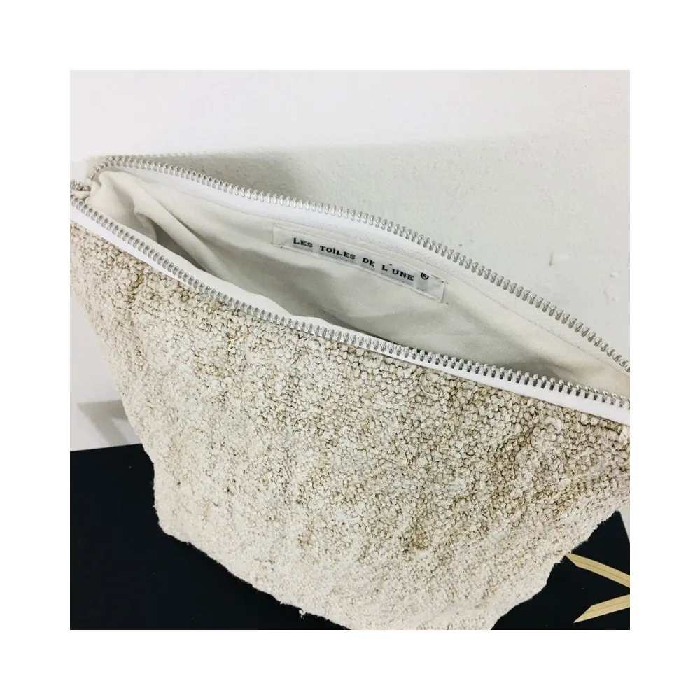 pochette chanvre ancien pour sac à main artisanale