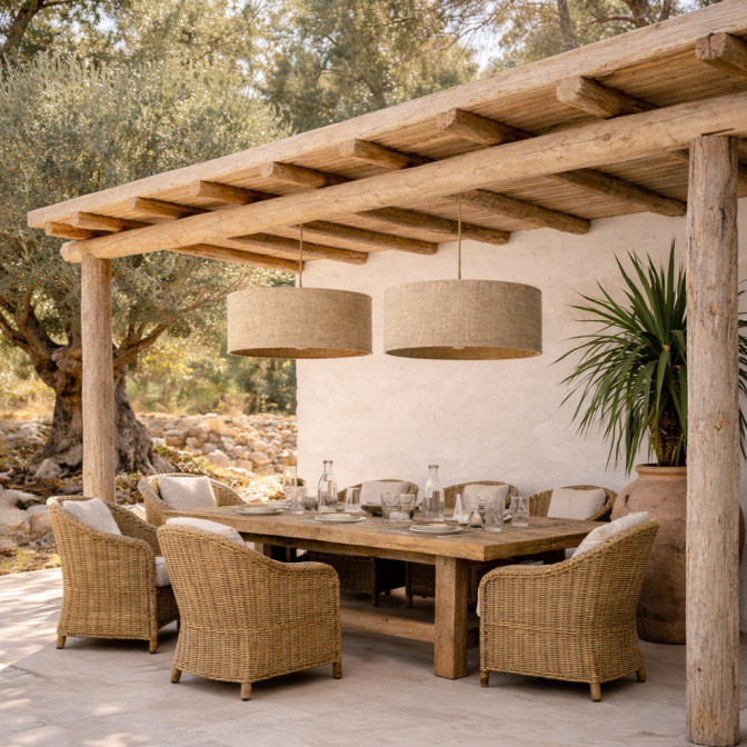 suspension en tissu lin chanvre ancien artisanat français