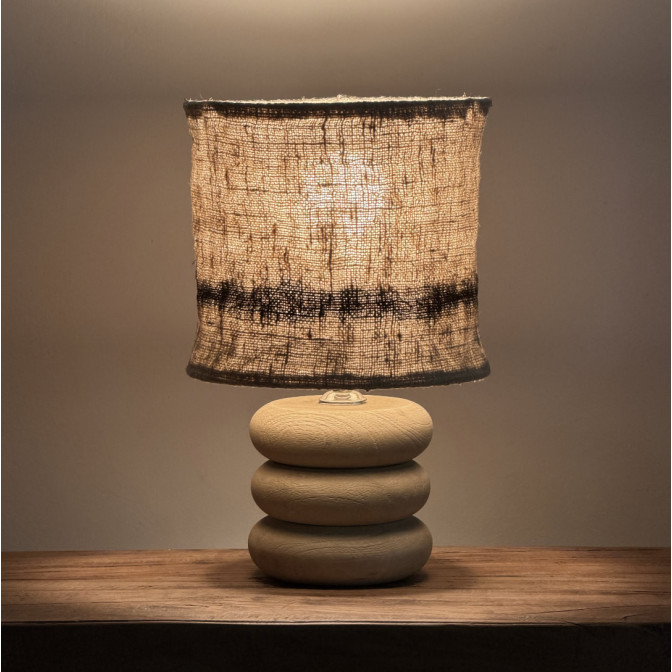 Abat-jour chanvre ancien artisanal