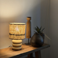 Abat-jour chanvre ancien artisanal